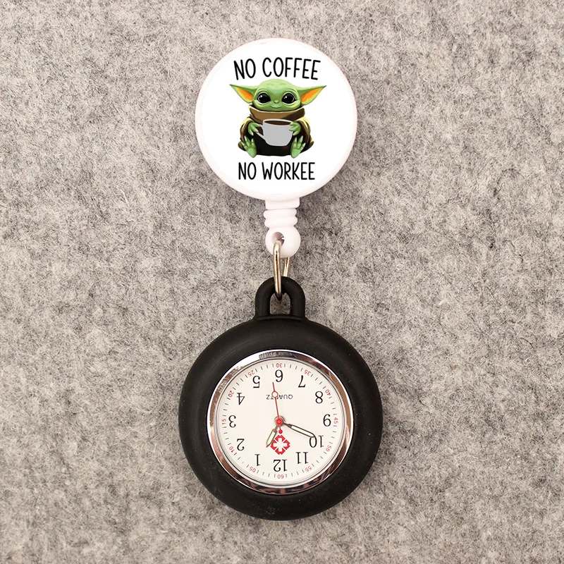 Cartoon Stitch Doctor Bear Nurse Style Cute Bow Mouse Pocket Watch Retractable And With Clip For Men And Women