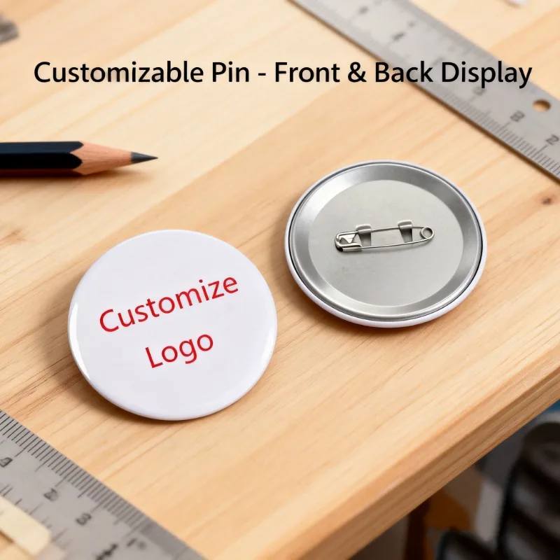 

58mm Wholesale Custom Logo Pins Personalized Tinplate Brooches DIY Badges Customize Gifts