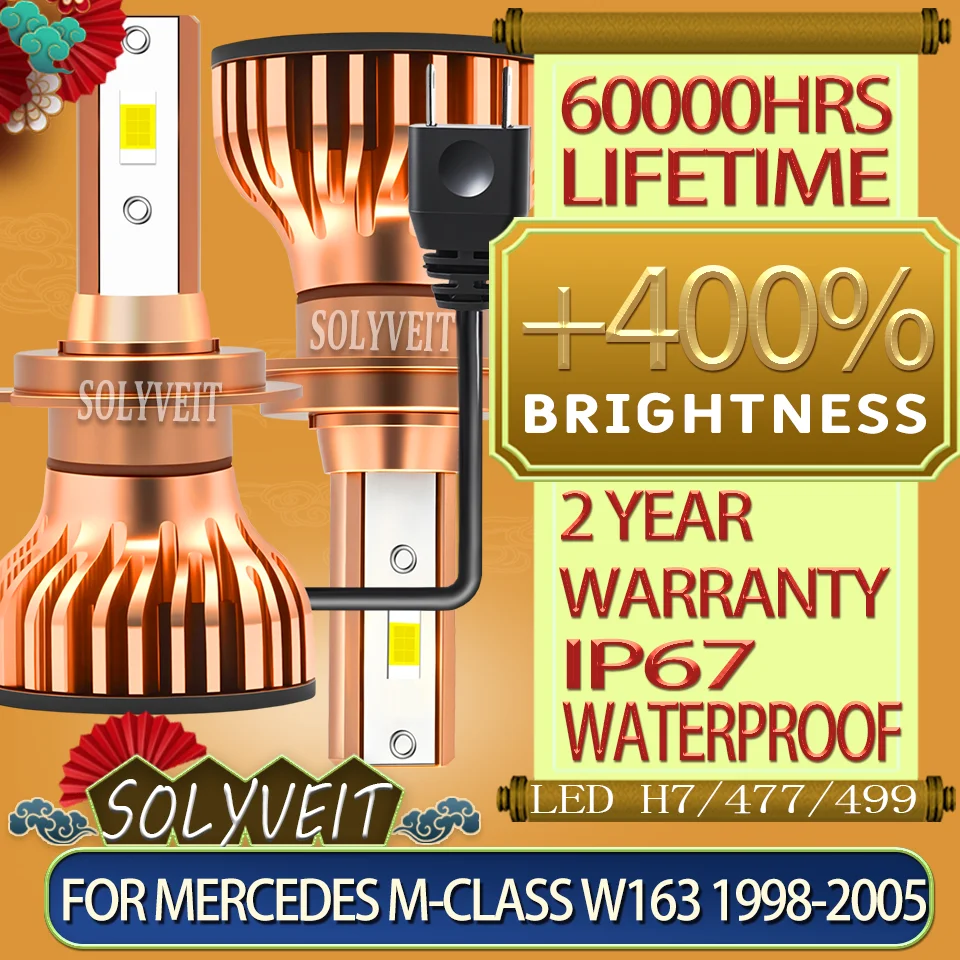 

Safe Night Travel Dustproof Quick Setup H7 477 Headlight LED For Mercedes M-Class W163 1998 1999 2000 2001 2002 2003 2004 2005