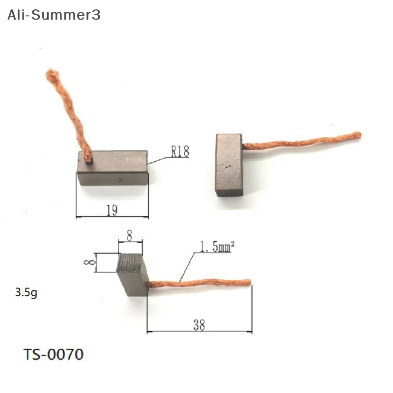4 шт., аксессуары для самостоятельного изготовления, набор угольных щеток для электродвигателя, запасные части 8x8x19 мм, электроинструмент