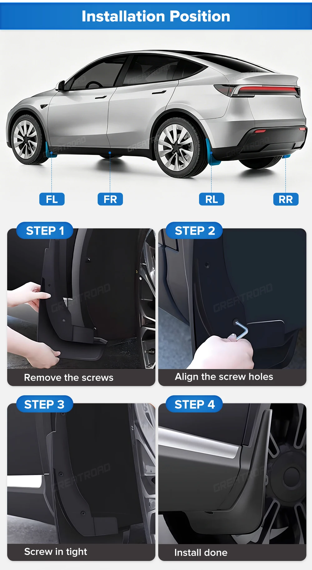 Für Toyota Yaris 2014-2019 2015 2016 2017 2018 Kotflügel-Schmutzblenden Spritzschutz Schmutzschutzblenden Auto-Zubehör – Detail 11