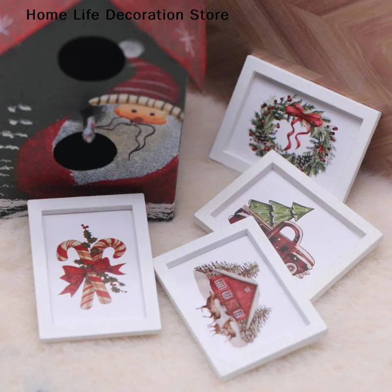 3/5/8 個 1/12 ドールハウスミニクリスマス壁画飾りドールハウス家の装飾ドールハウスマイクロクリスマスシーン写真小道具