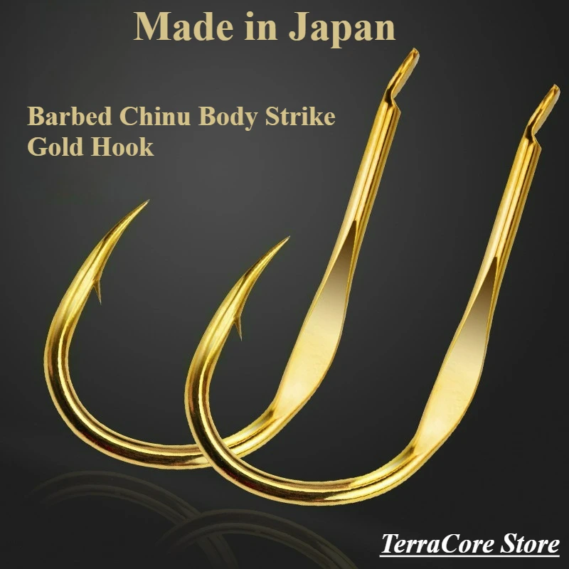 

10 PCS Made in Japan Barbed Chinu Body Strike Gold Hook Fishing Accessories Anti-rust and Wear-resistant All Kinds of Sizes