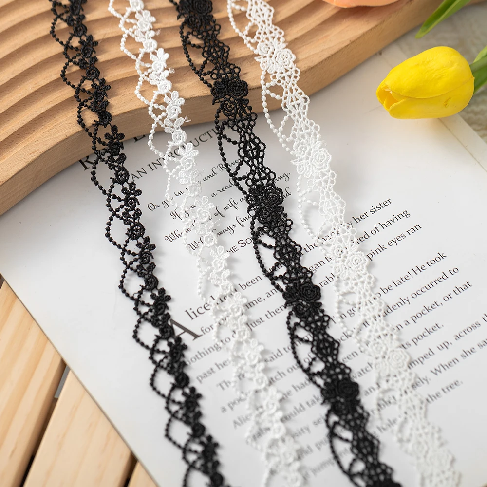 Black Lace Ribbon Applique DIY Accessories Lace Trimming For Home Bag Sewing Clothes Curtain Scrapbooking Decoration Crafts