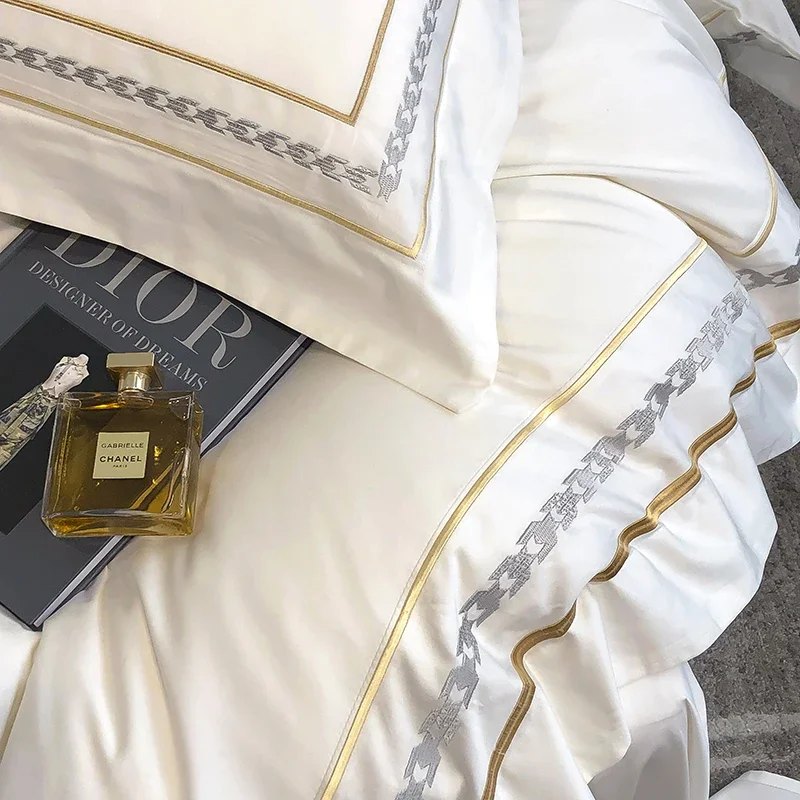 Embroidered Hotel-Style Egyptian Cotton Duvet Set 5