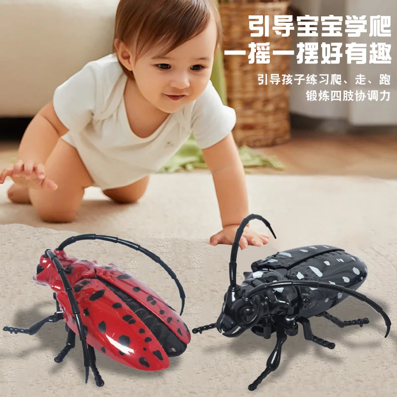 Wind Up Longhorn Käfer Bionic Spielzeug Kreative Prankster Animierte Insekt Spielzeug Modell Kinder Kunststoff Longhorn Käfer Uhrwerk Spielzeug