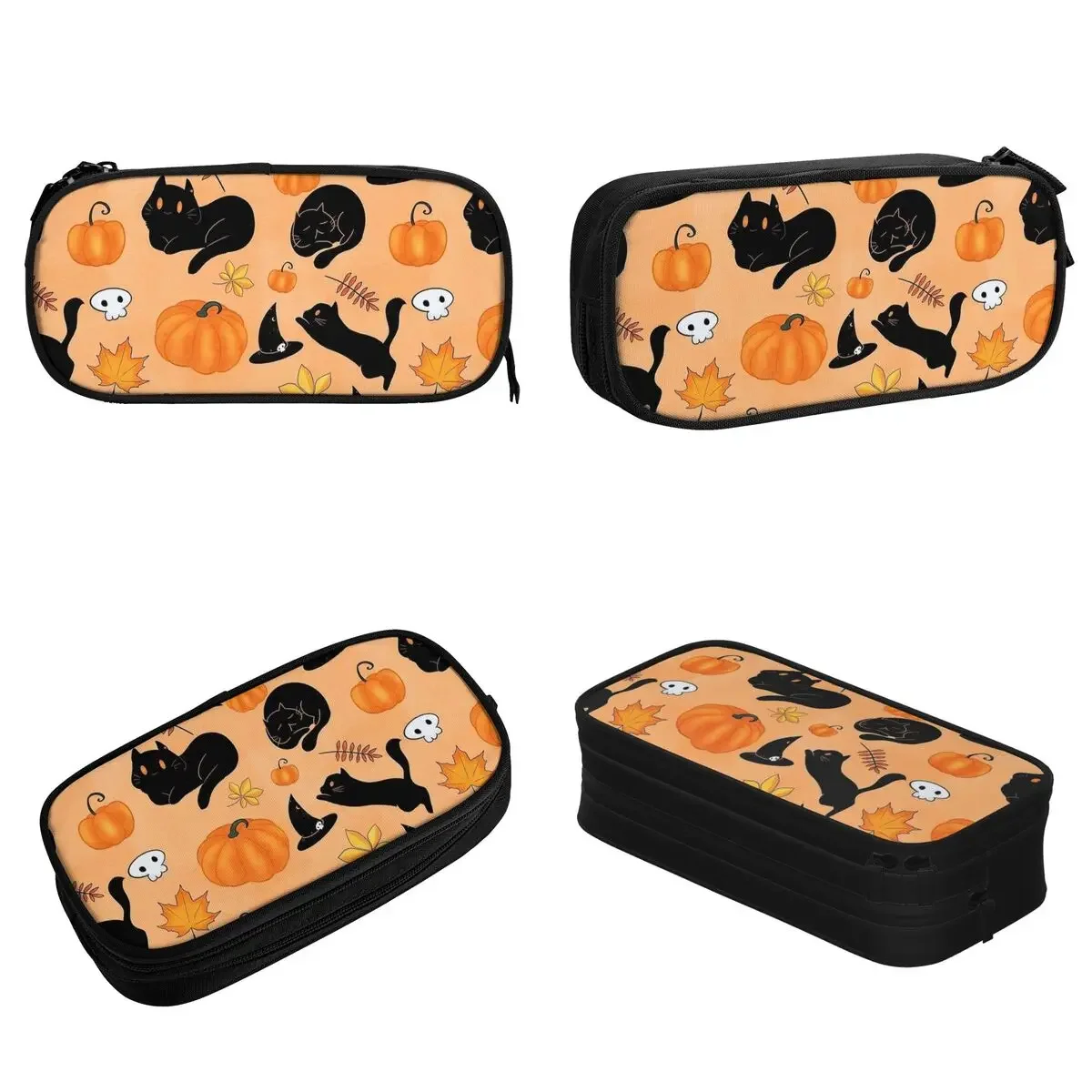 Fall Halloween  Witches Hats Pencil Cases Classic Pumpkin Pen Box Bag Kids Big Capacity School Supplies Pencilcases