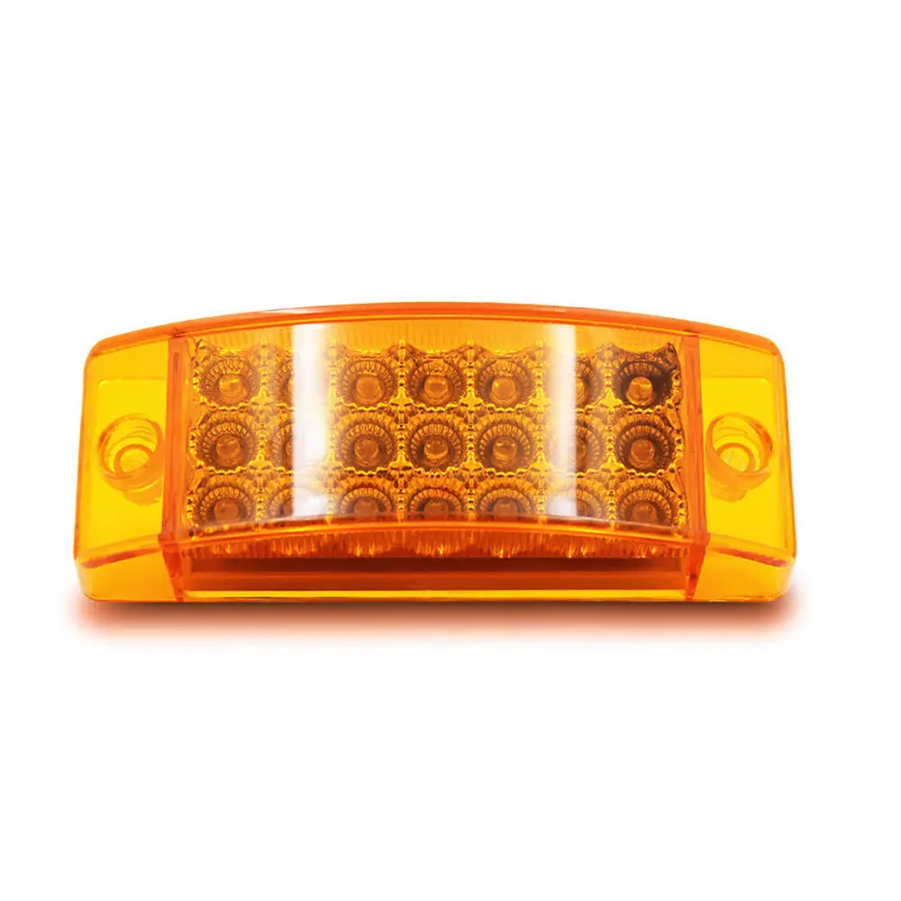 Âmbar Flowing Side Marker Light, Lâmpada de sinalização de volta do reboque do caminhão, Luz Universal do Apuramento do Barco, 12-24V, 21LED, 10Pcs