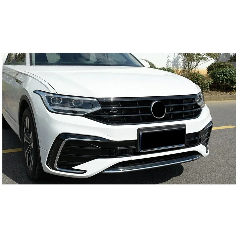 Auto Ornament For VW Tiguan MK2 2022 To 2023 Front Grille Decorative Bright Black Strip ABS Decorative Strip Accessories