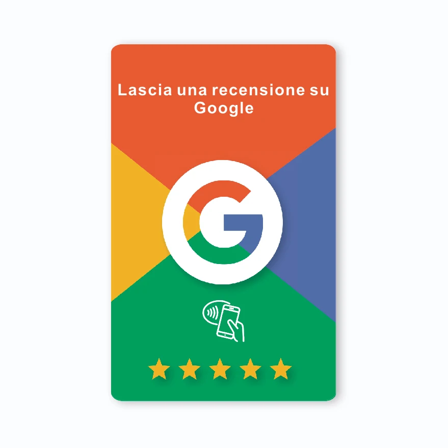 Google Review بطاقة NFC للغة الإنجليزية الإيطالية الفرنسية البسيطة مع مراجعة Google مقاومة للماء ومتينة