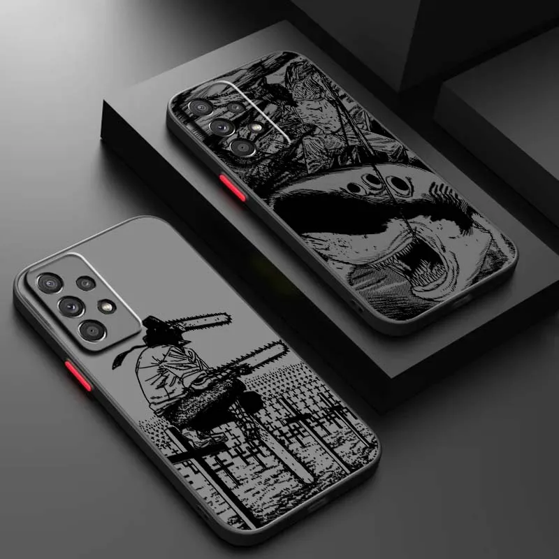 الفاخرة بالمنشار رجل الفن لسامسونج A73 A72 A71 A55 A54 A53 A52 A51 A35 A25 A15 A14 5G متجمد شفافة جراب هاتف