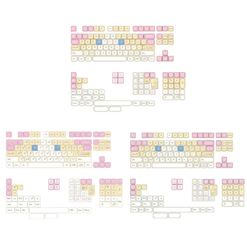 

U55C 148 PBT Keycaps Set With Ragdoll Kitten For “+ ” Switches Keycaps