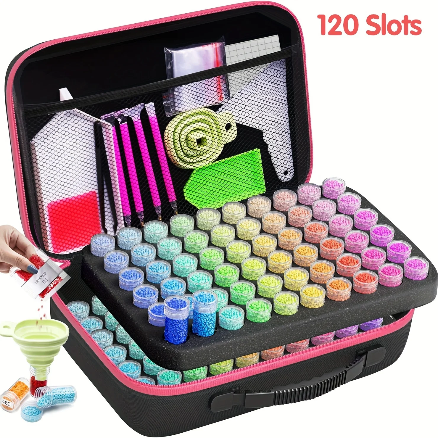 

30/60/120 Grids Diamond Painting Storage Box Set Portable Rhinestone Bead Organizer With DIY Craft Tools