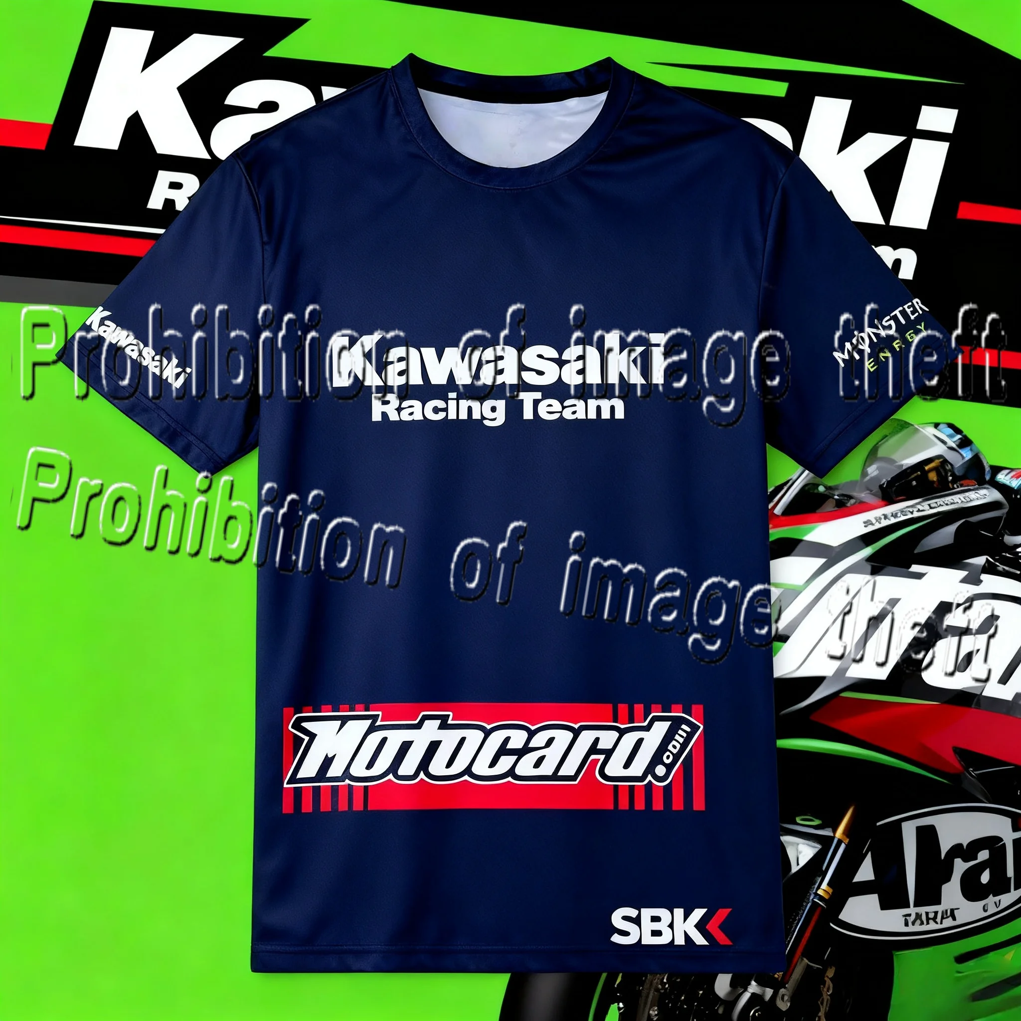 

Kawasaki, хит продаж, летний хит продаж, с короткими рукавами и 3D принтом, быстросохнущий мотоциклетный топ для горной езды, для взрослых, с короткими рукавами