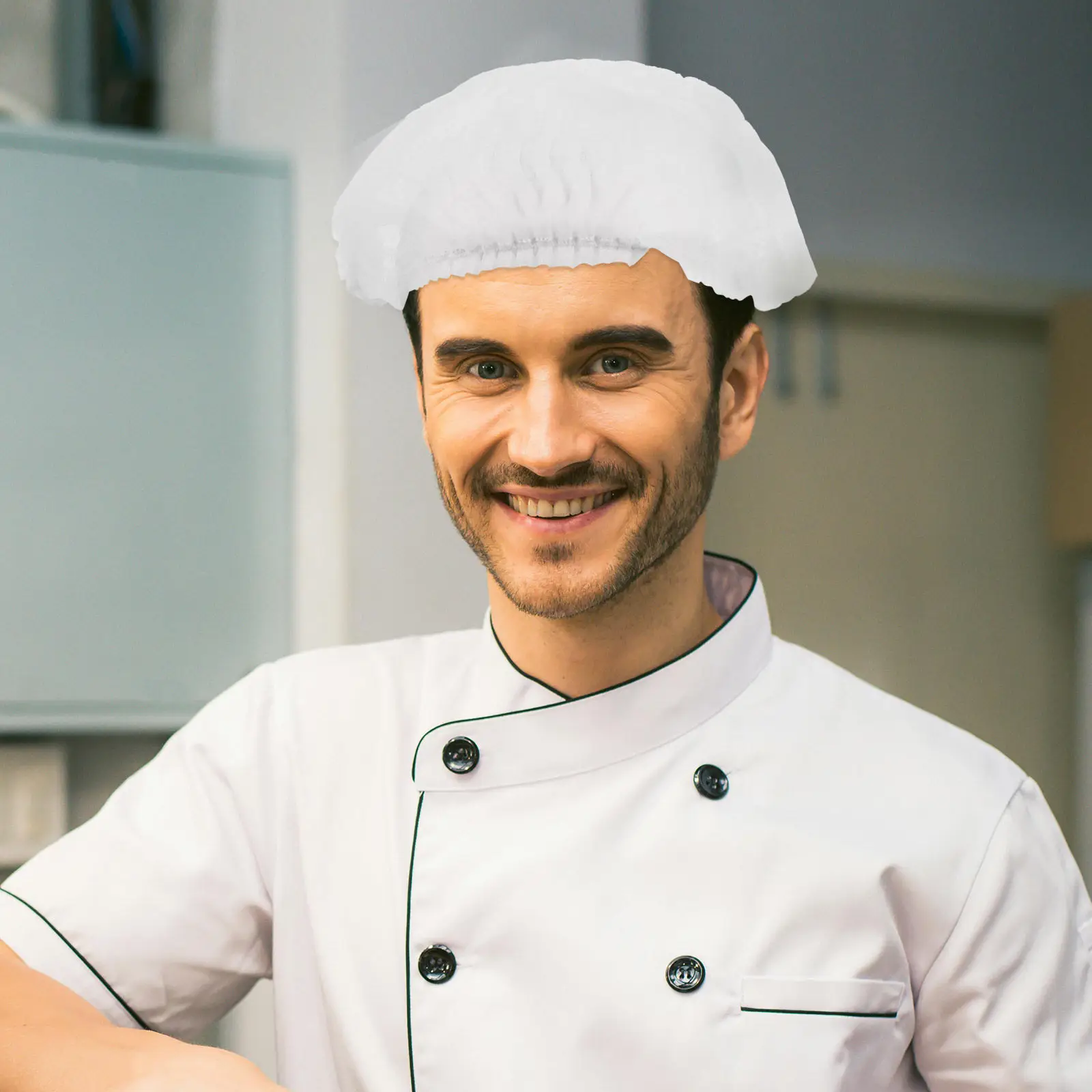 100 Pezzi Retine per Capelli Monouso in Rete Non Tessuta, Cuffie da Chef per Uso in Cucina, Retine Eleganti e Comode per Officine