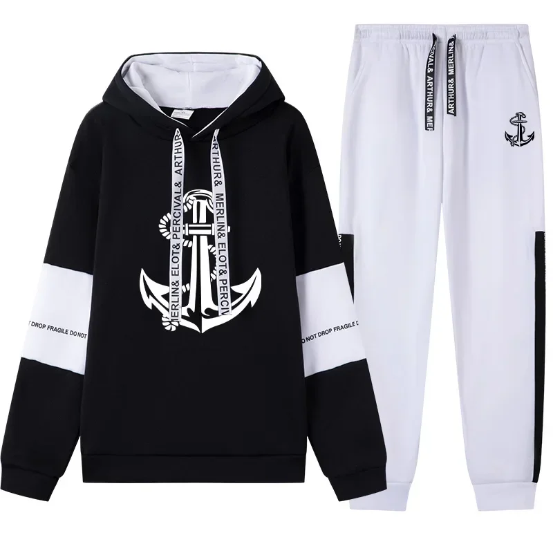 

Sports Outdoor Quality Autumn Winter Simple Mens Tracksuit Casual Hooded Single Sweatshirts And Sweatpant Comfort Sports Fitness