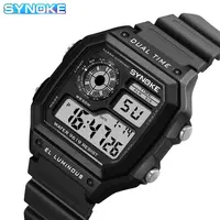 SYNOKE-Montres numériques militaires pour hommes, montre-bracelet électronique étanche, chronographe Shoous de sport 1