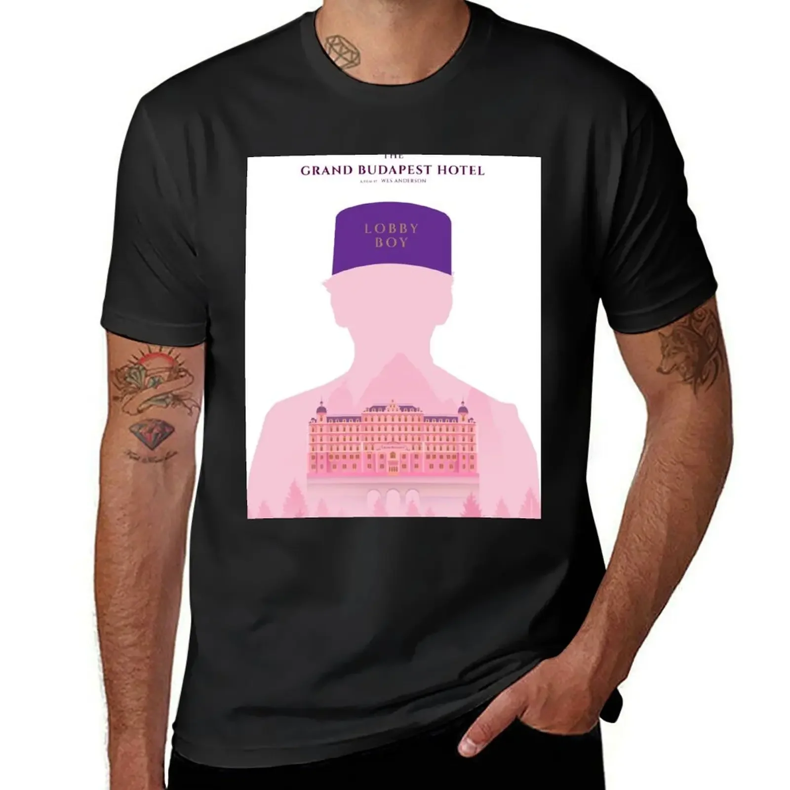 

The Grand Budapest Hotel Minimalist Movie poster T-Shirt vintage t shirts plain anime stuff shirts graphic Men's clothing