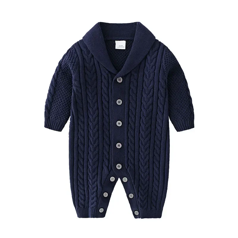 Baby Winer Knit Sweaters Warm Jumpsuits Knit Hats One-Piece Clothes Child Clothes Bodysuit Newborn Baby Gift