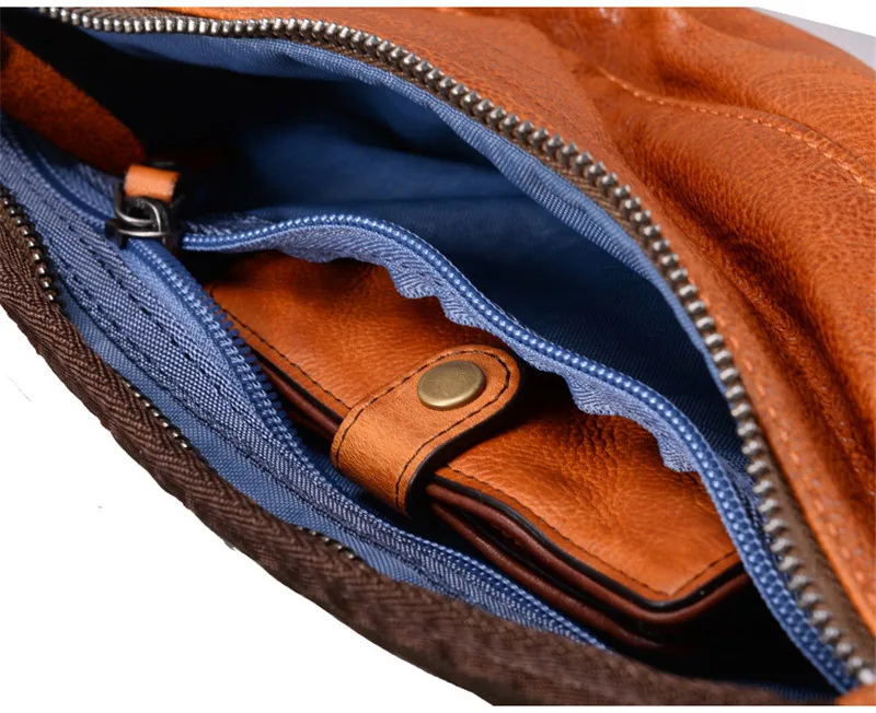 Fashion retro high-quality genuine leather men's multifunctional chest bag weekend messenger bag luxury real cowhide waist pack