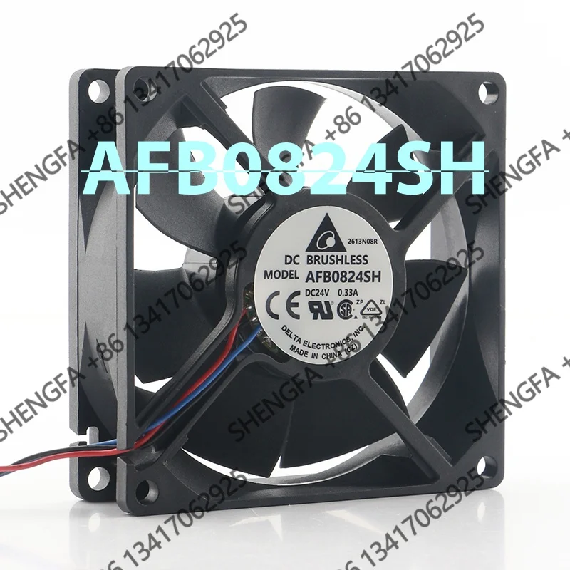 Inverter Control Cabinet Elevator Dual Ball Cooling Fan AFB0824SH-ZL 3-wire AC EC 8025 80X80X25MM 8CM Delta 12V 48V DC 24V 0.33A