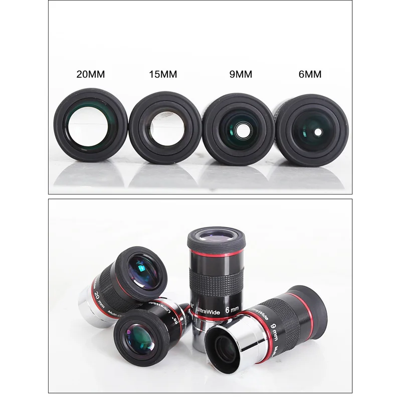 Ultra wide angle 68 degree eyepiece uw 6mm 9mm 15mm 20mm planetary high power astronomical telescope accessories