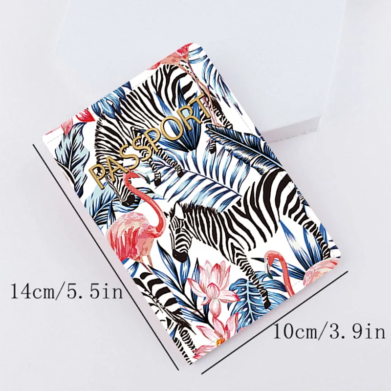 Fashion Passport Cover Holder Multi-Function Travel ID Bank Card Passport Holder Flamingo Printing Simple PU Leather Wallet Case