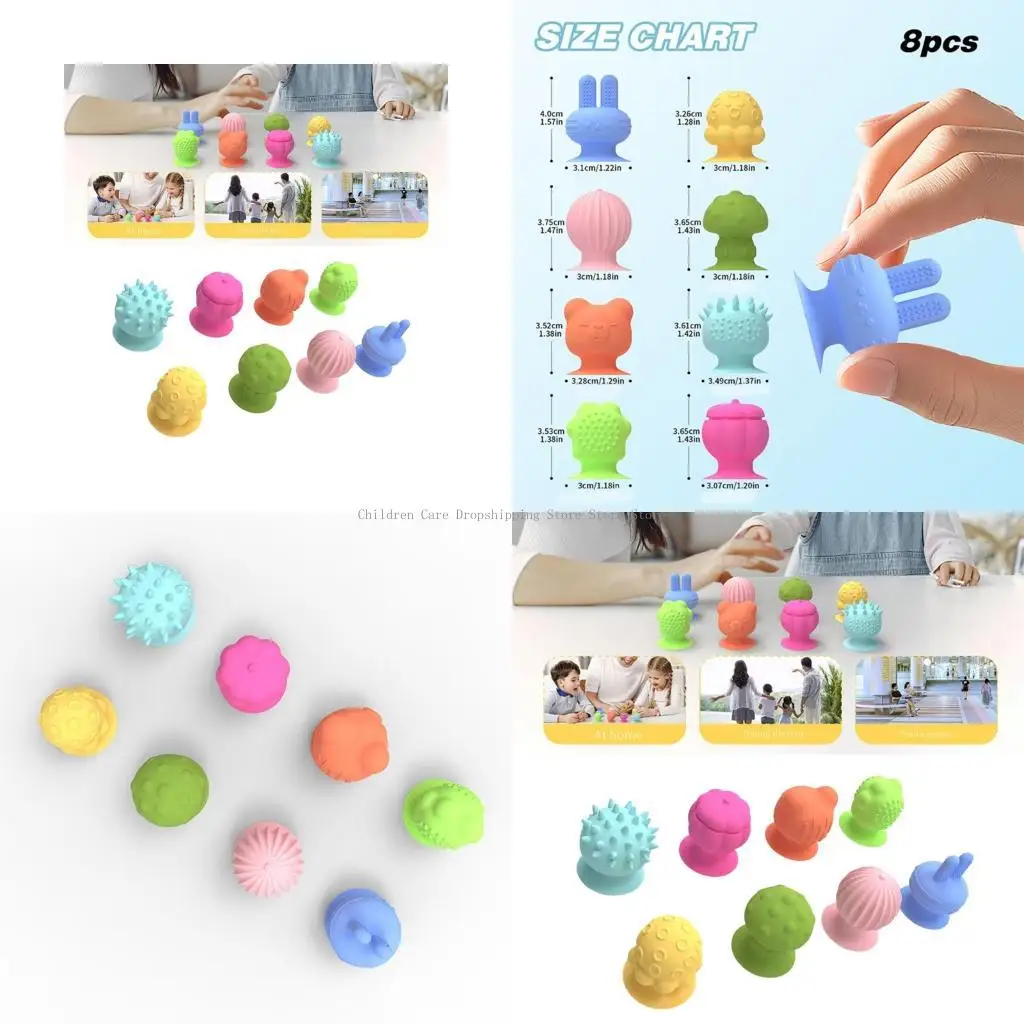 

Красочная всасывающая чашка игрушка сенсорная текстура игрушка для детей успокаивает и ванна 8 шт.