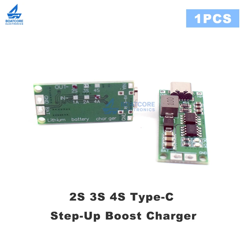 Image of Mehrzellige 2S 3S 4S Typ-C Step-Up Boost Ladegerät 8,4 V 12,6 V 16,8 V für LiPo Polymer Li-Ion 7,4 V 11,1 V 14,8 V 18650 Lithium-Batterie