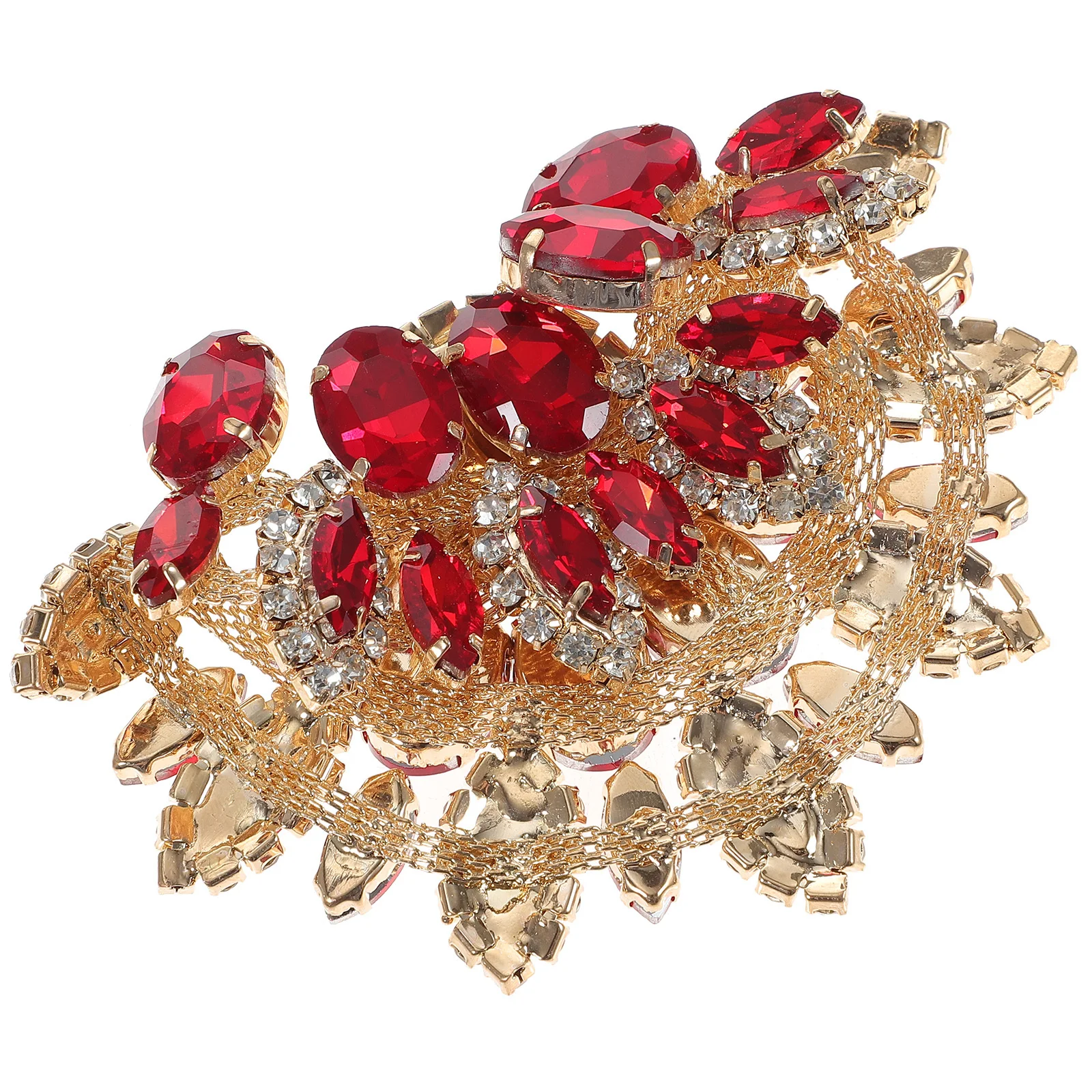 

Rhinestone Flower Claw Chain DIY Patch Iron on Clothes Decorative Applique for Jackets Bags Hats Sewing Repair Craft