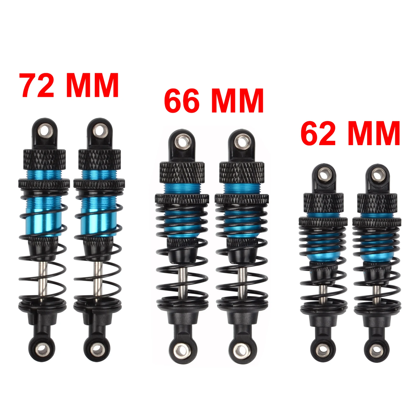 62/66/72mm Aluminium-Ölstoßdämpfer für 1/10 1/12 1/14 1/16 RC-Autos WLtoys 144001 MJX H12Y SCY HBX RC-Buggy