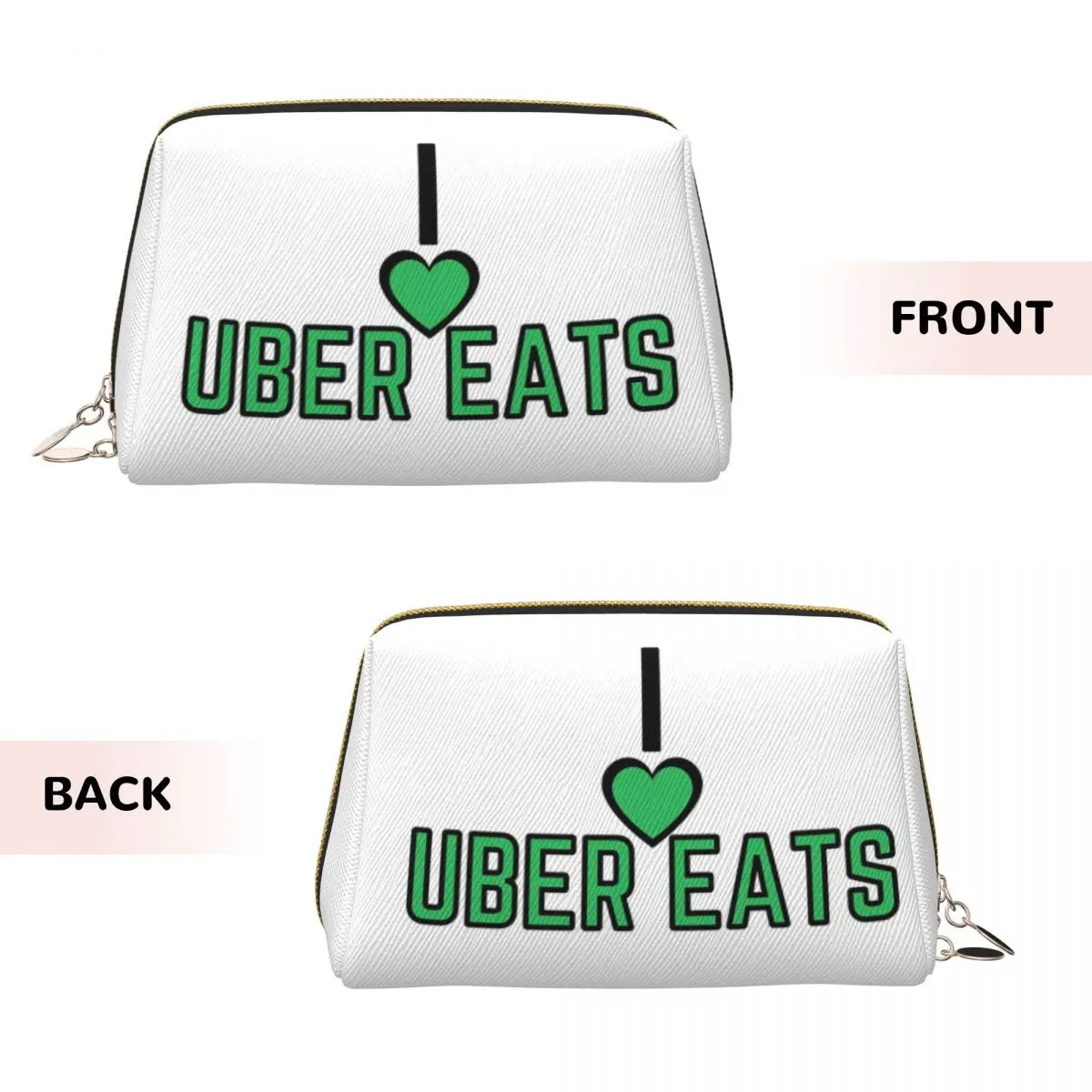 أنا أحب Uber Eats Driver Font توصيل الطعام للنساء حقائب مستحضرات التجميل للسفر منظم المكياج حقيبة تخزين أدوات الزينة صندوق أدوات Dopp