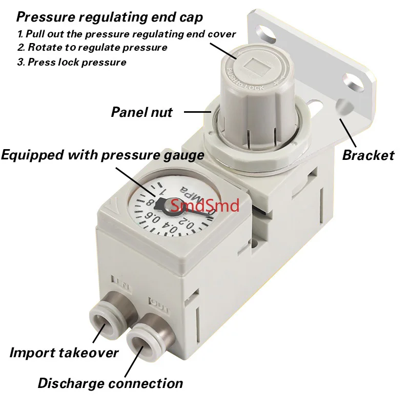 Micro pressure regulating valve ARM10-10F2-06-08-18-20BG pneumatic small modular pressure reducing valve