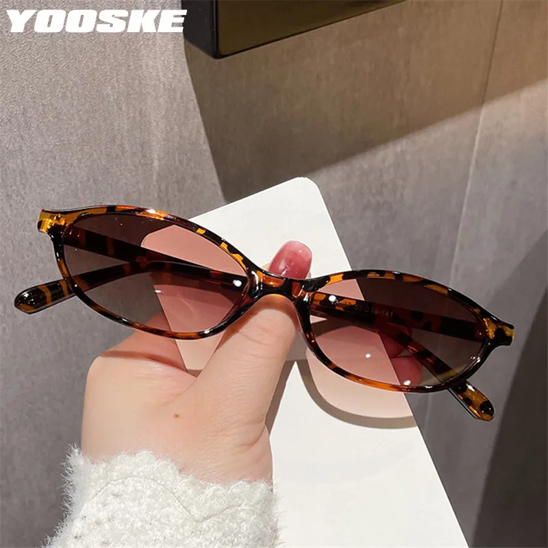 YOOSKE Vintage Oval Sunglasses Men 2024 Fashion Small Leopard Sun Glasses for Women Outdoor Driving  Travel Style Shades UV400