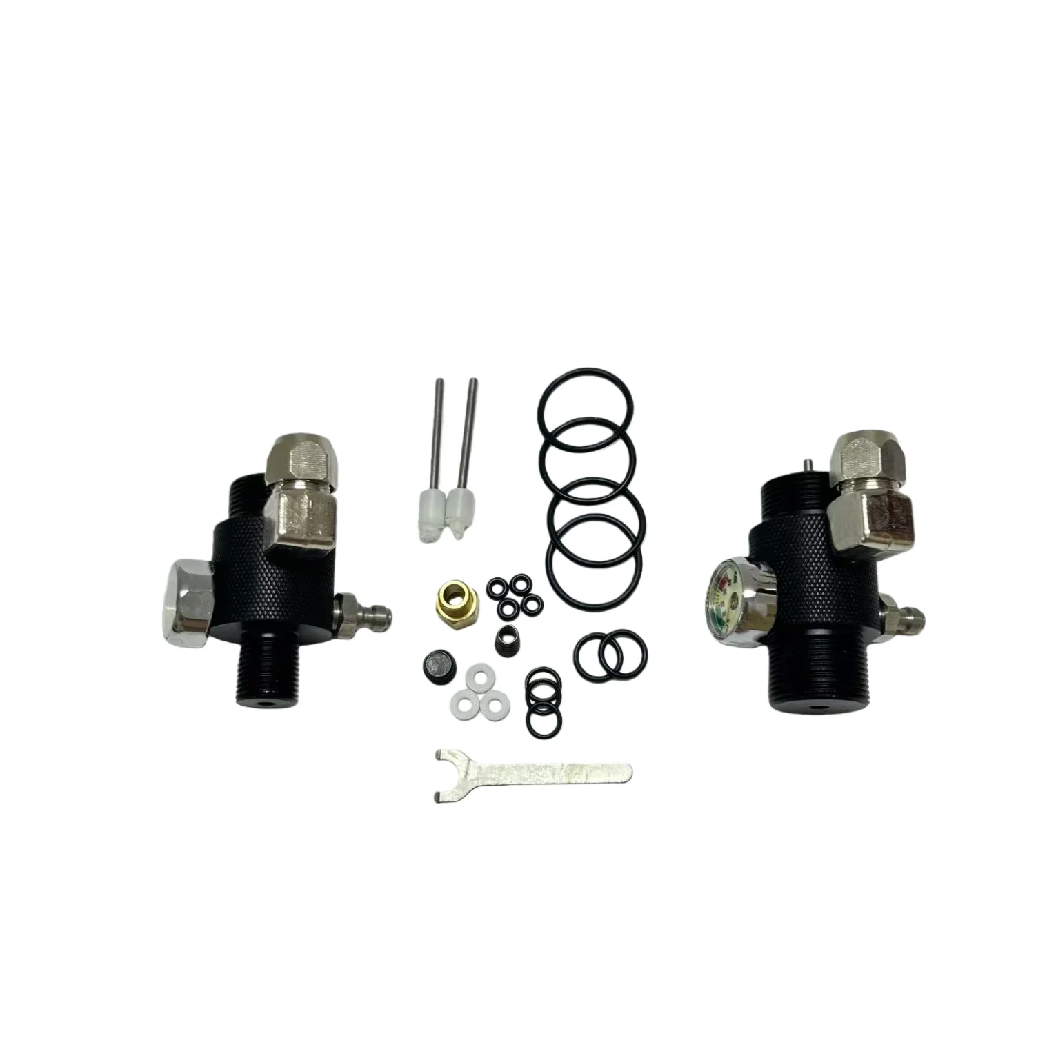 Aluminum Needle Valve High Pressure Air Valve Thread M18 or M28 Single Gauge 30Mpa