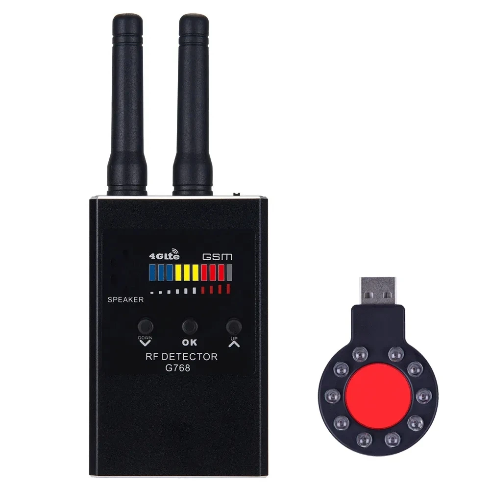 Profession RF Signal Detector Anti-Spy Tapping Anti Detector Eavesdropping Pinhole Audio Bug GSM Device Finder Anti Spy G768