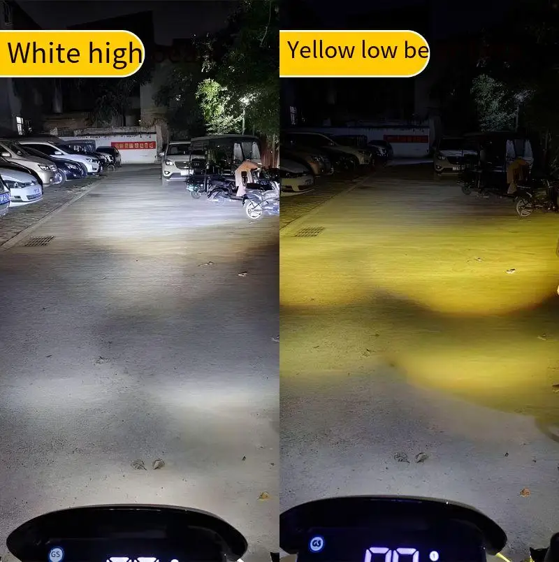 

12V 16W 3000K 6000K LED Motorcycle Headlight Spotlight with Strobe Hi Lo Beam for E Bike Modification
