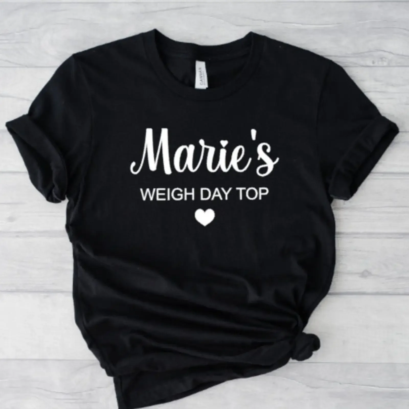Personalised Weigh Day T shirt Cotton Weight Loss Top vintage Washed Breathable streetwear homme fashion Stretched
