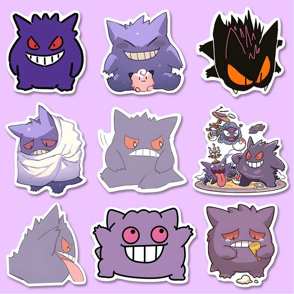 10/20/40/80pcs Kawaii Pokemon Anime Gengar adesivi decalcomanie per bambini giocattolo bottiglia d'acqua diario telefono simpatico cartone animato adesivo decorazione