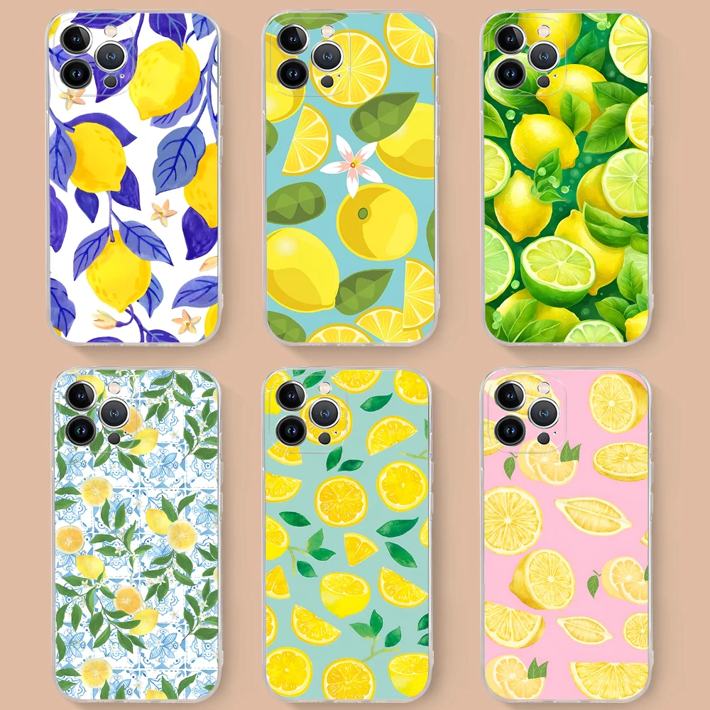 Fruit Lemon  Phone Case For iPhone 15 14 11 12 13 Mini Pro XS Max Cover 6 7 8 Plus X XR SE 2020 Funda Shell