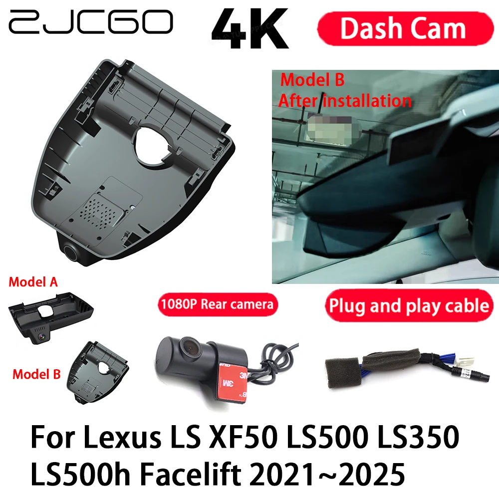 Car Camera 4K Plug and Play Dash Cam Video Recorder Night Vision for Lexus LS XF50 LS500 LS350 LS500h Facelift 2021–2025