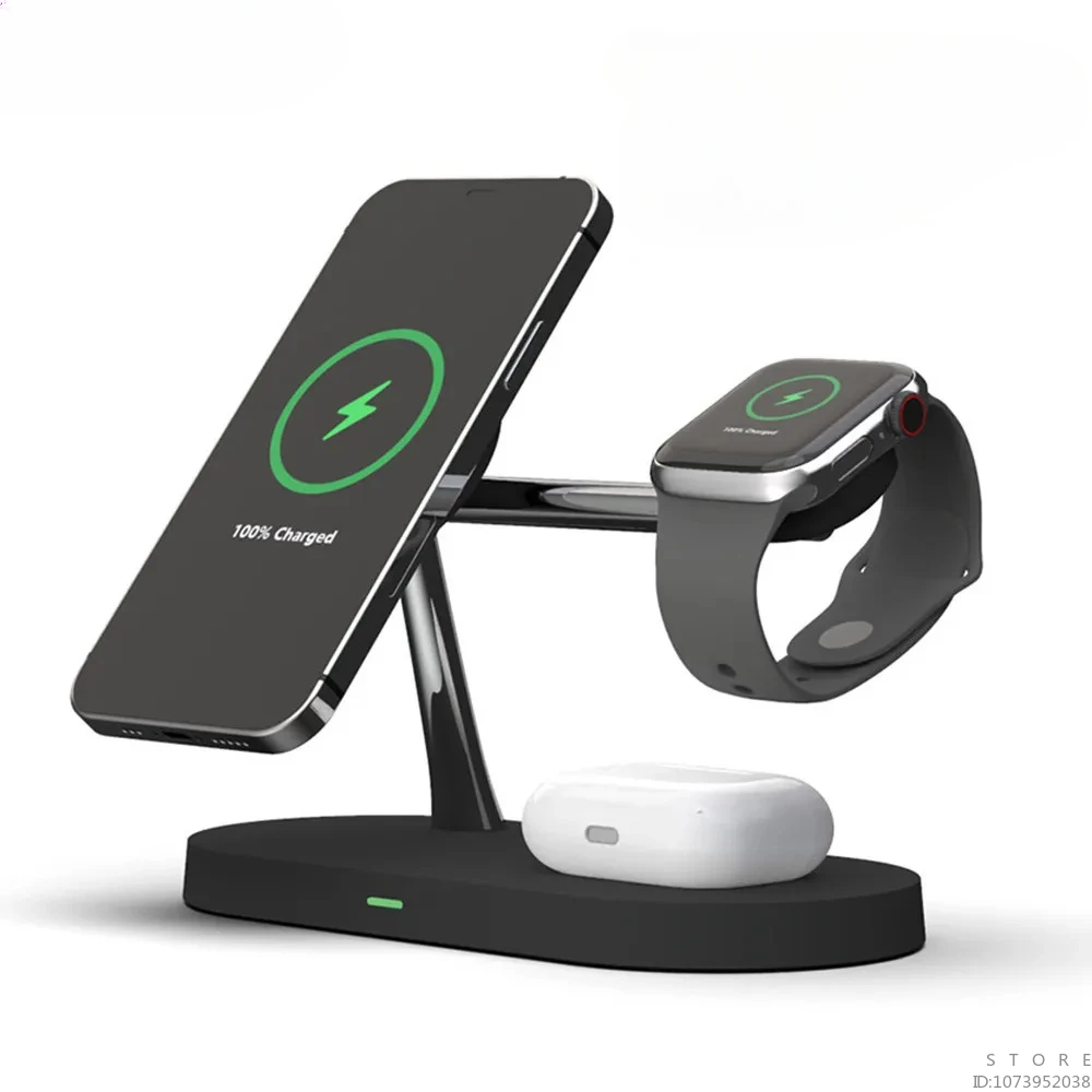 Magnetic Wireless Charger Stand 3 in 1 for Iphone Airpods and IWatch Fast Charging Station Three in One Charger Dock for Apple
