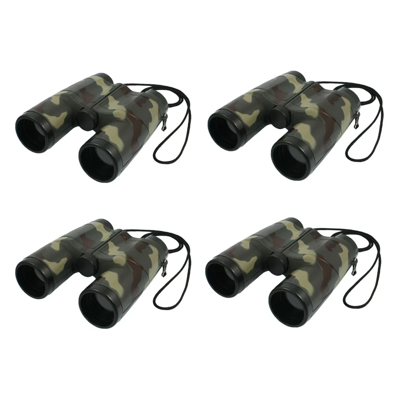 

4 Pcs 31Mm Lens Camouflage Pattern Binocular Telescope For Child + Neck Strap