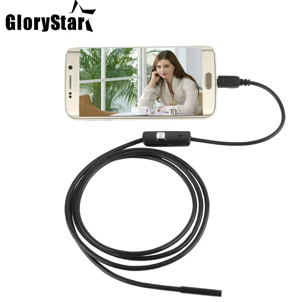 5.5mm Lens 1M/1.5M/2M/3.5/5M Cable USB Endoscope 6LED Waterproof Mini USB Inspection Car Endoscope For Android Phones PC