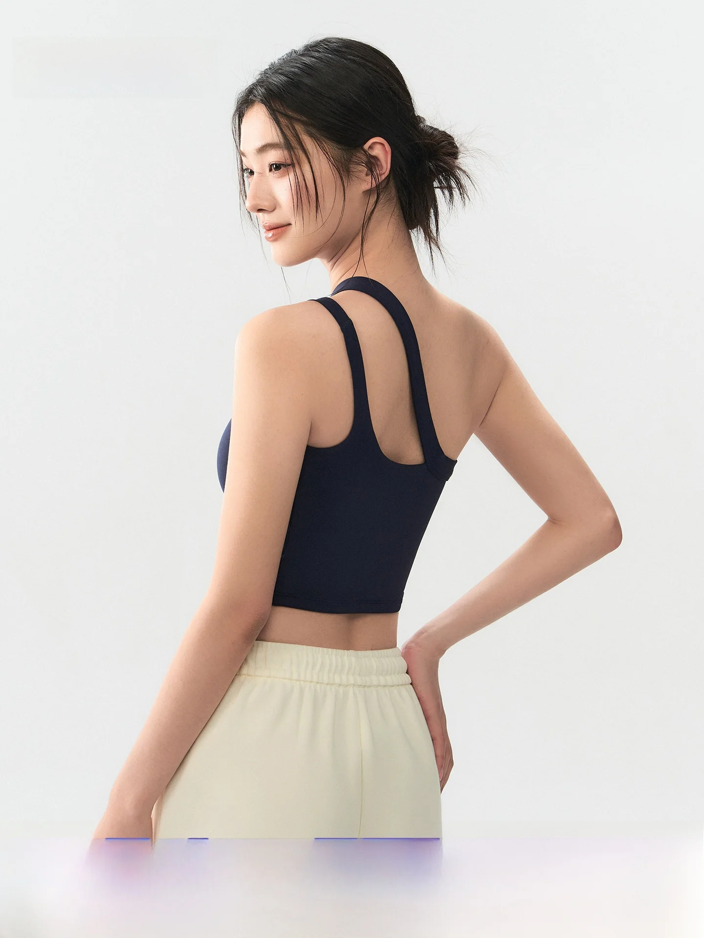 

Girls' Single Strap Sports Bra Summer Beautiful Back Shockproof Yoga Vest Outdoor Running Training Fitness Sports Bra