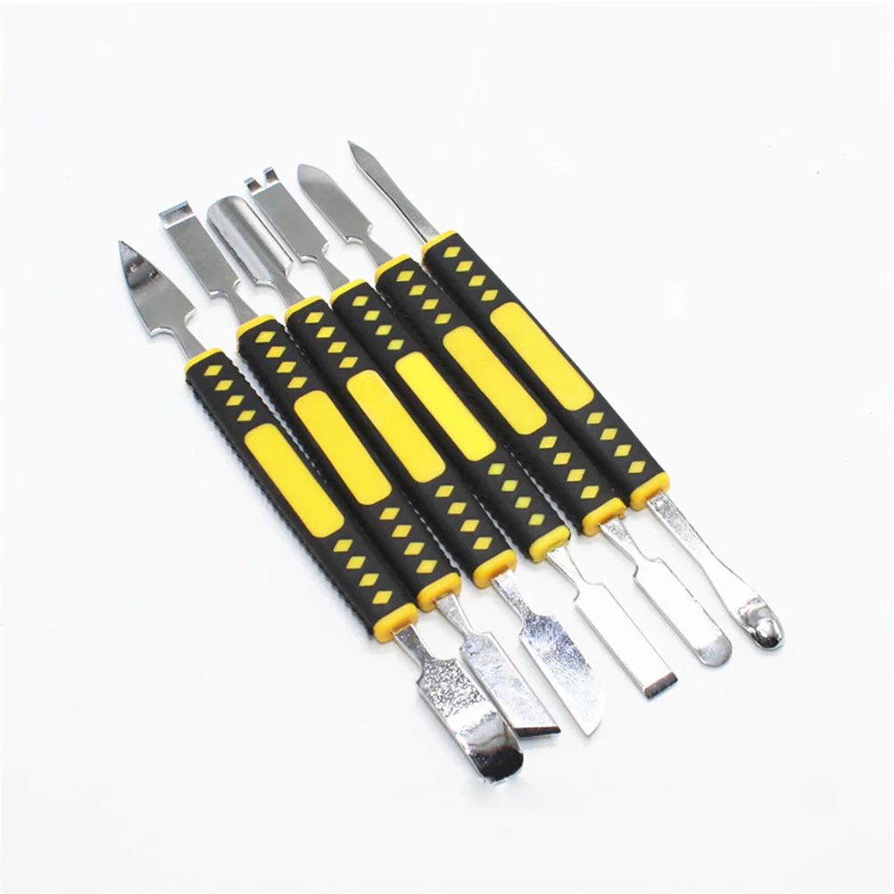 6pcs Steel Prying Bar Professional Repair Tools for Mobile Phone Tablet PC Metal Crowbar Portable Disassembly Rods