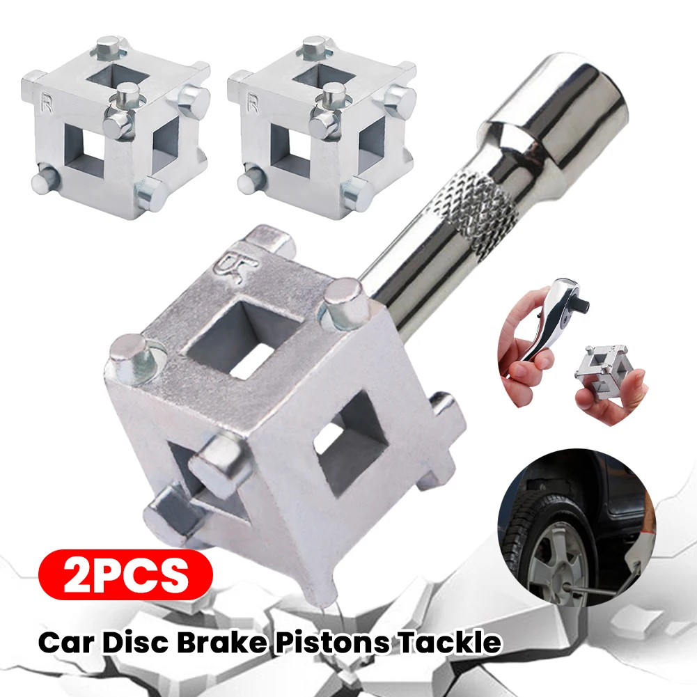 Pistons de frein à disque de voiture, matériel de freins à disque arrière, vannes de réglage de l'étrier, plaquettes de frein, outils de remplacement, outil d'entraînement carré de 3/8 pouces