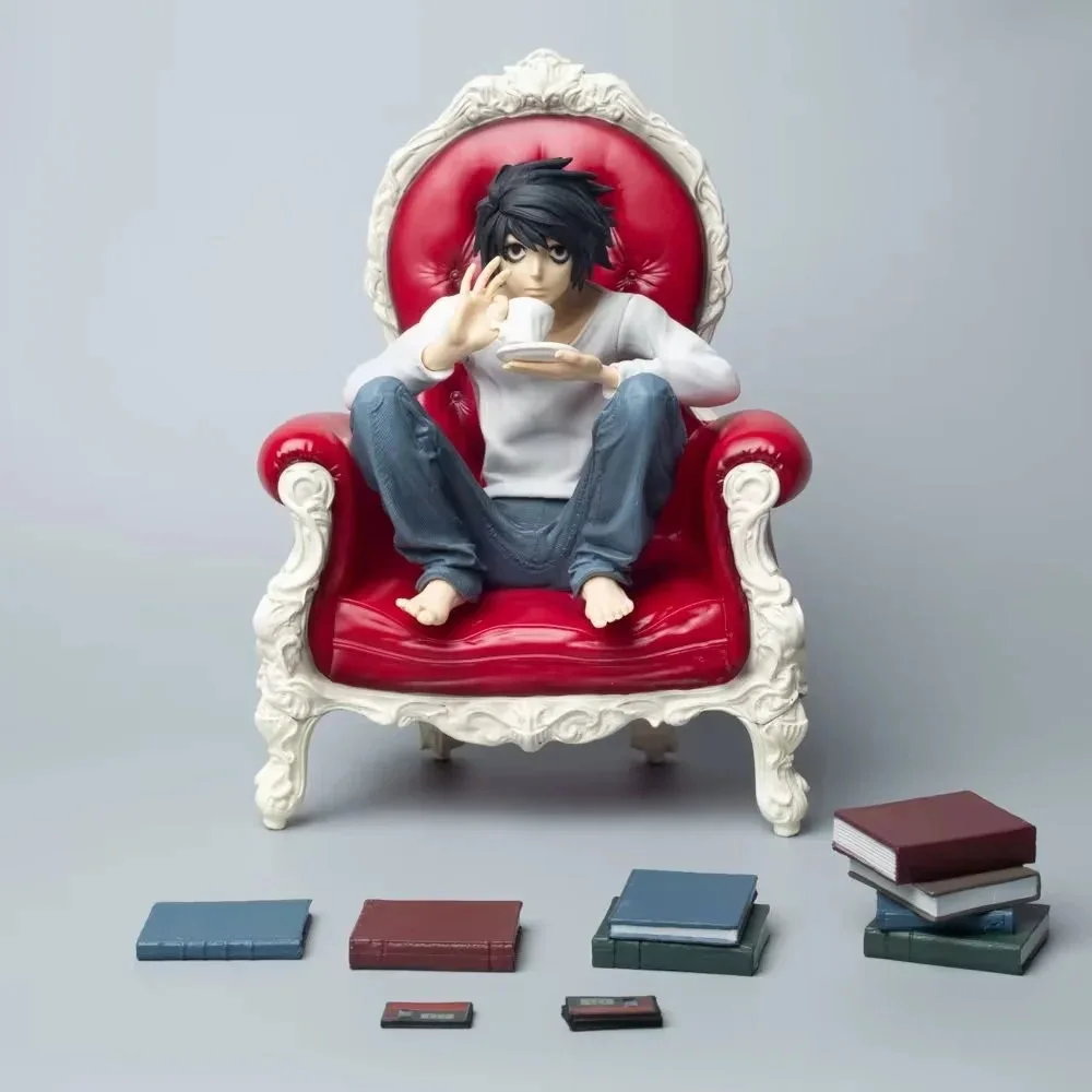 Figurka peryferyjna anime Death Note GK L Lawliet Sofa kawowy model siedzący lalka dekoracja pudełko ręcznie do