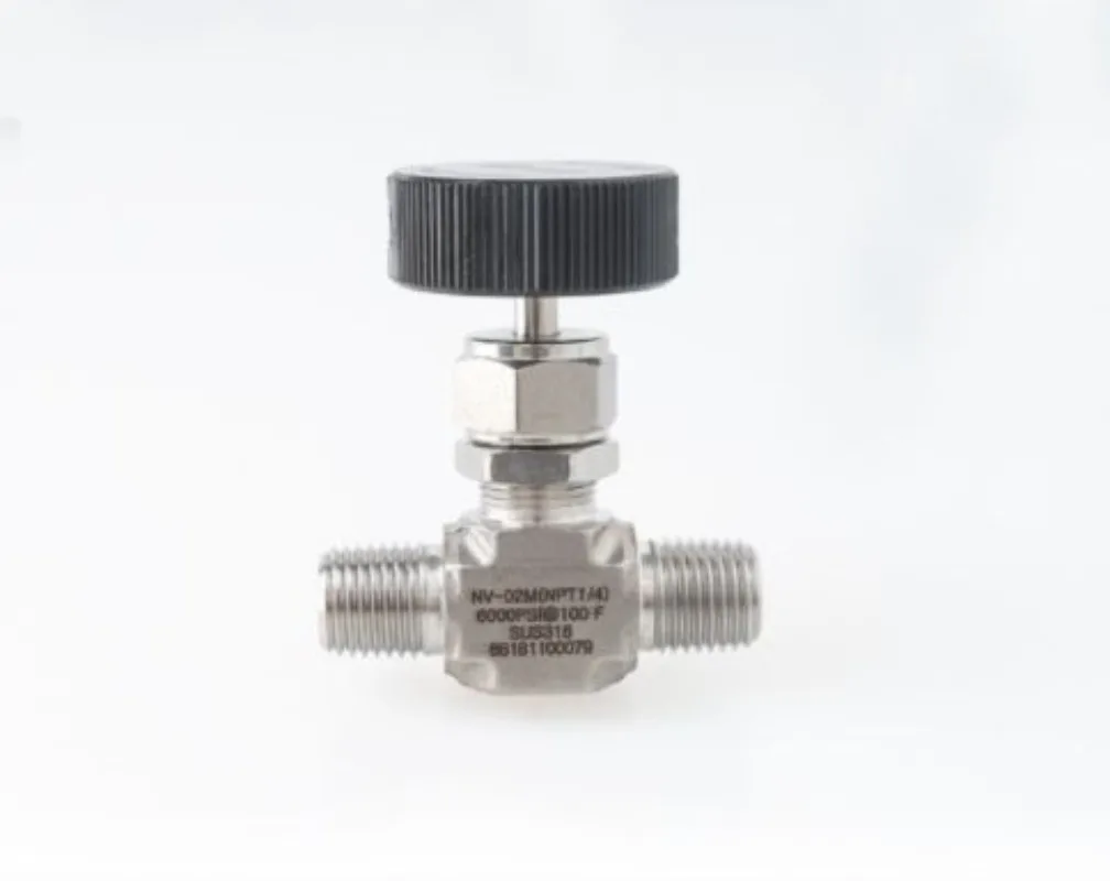 

High pressure mini straight stainless steel manual metering needle valve double ring air joint high visibility