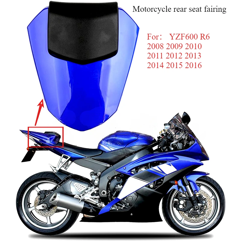 Motorcycle accessories Motobike Passenger Pillion Rear Seat Cover Solo Fairing back Hump Parts Fit For YZF 600 R6 2008-2016